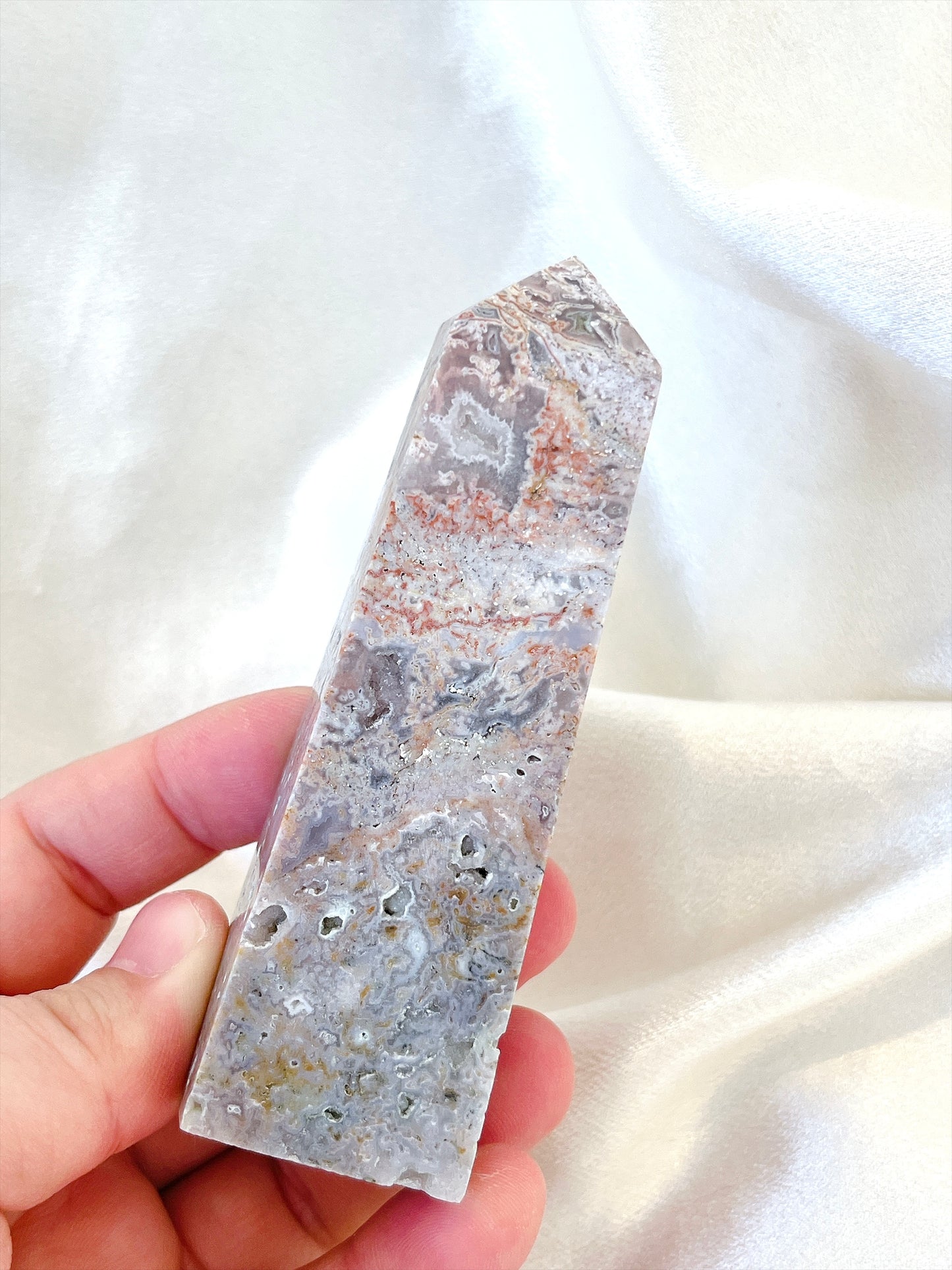 Rare Purple/Colourful Moss Agate Point  2