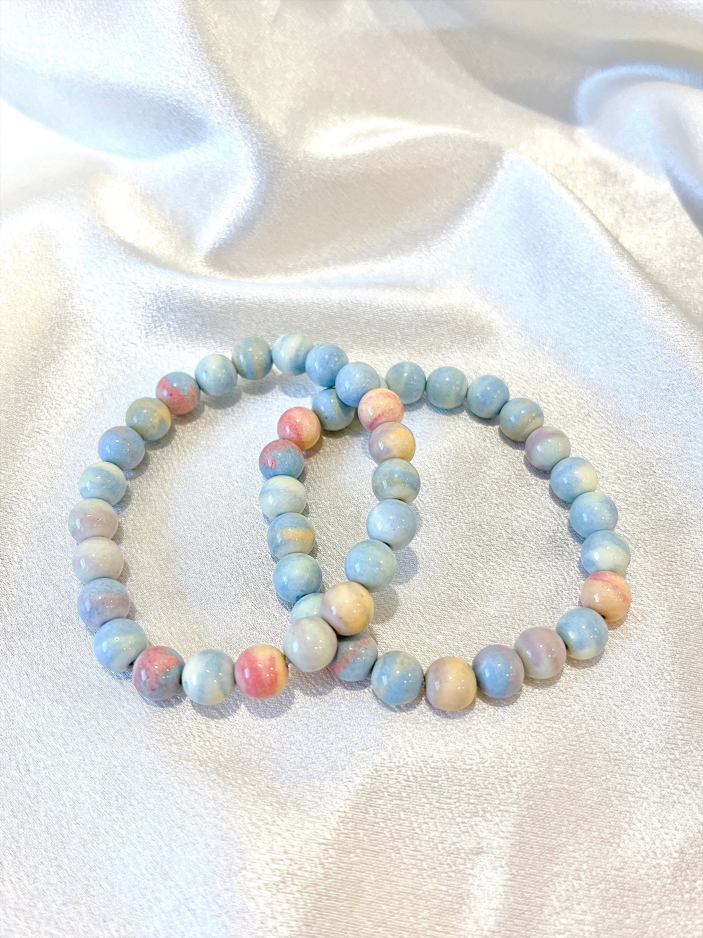 Alashan Agate Bead Bracelet