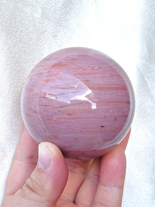 Pink Petrified Wood Sphere 04