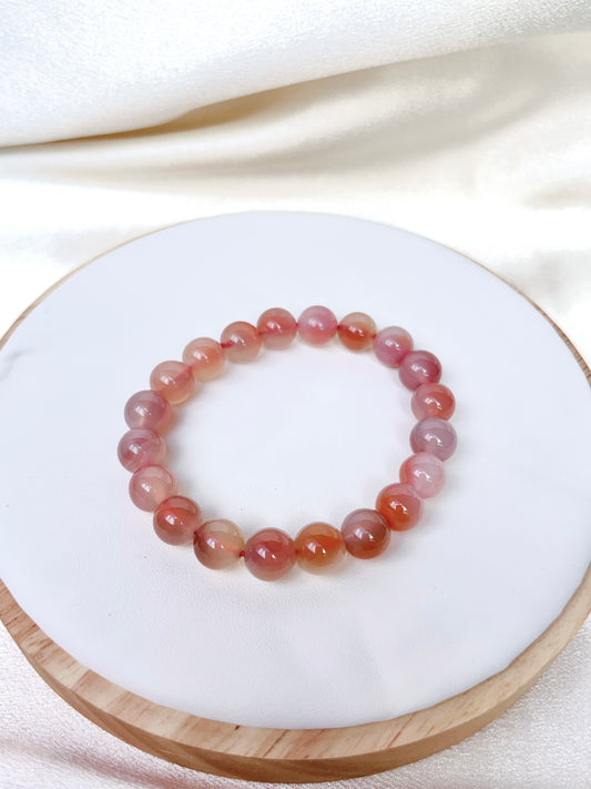 Yanyuan Agate bead Bracelet- Peachy 01