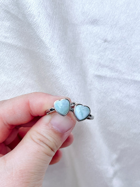 Heart-shaped Larimar Ring