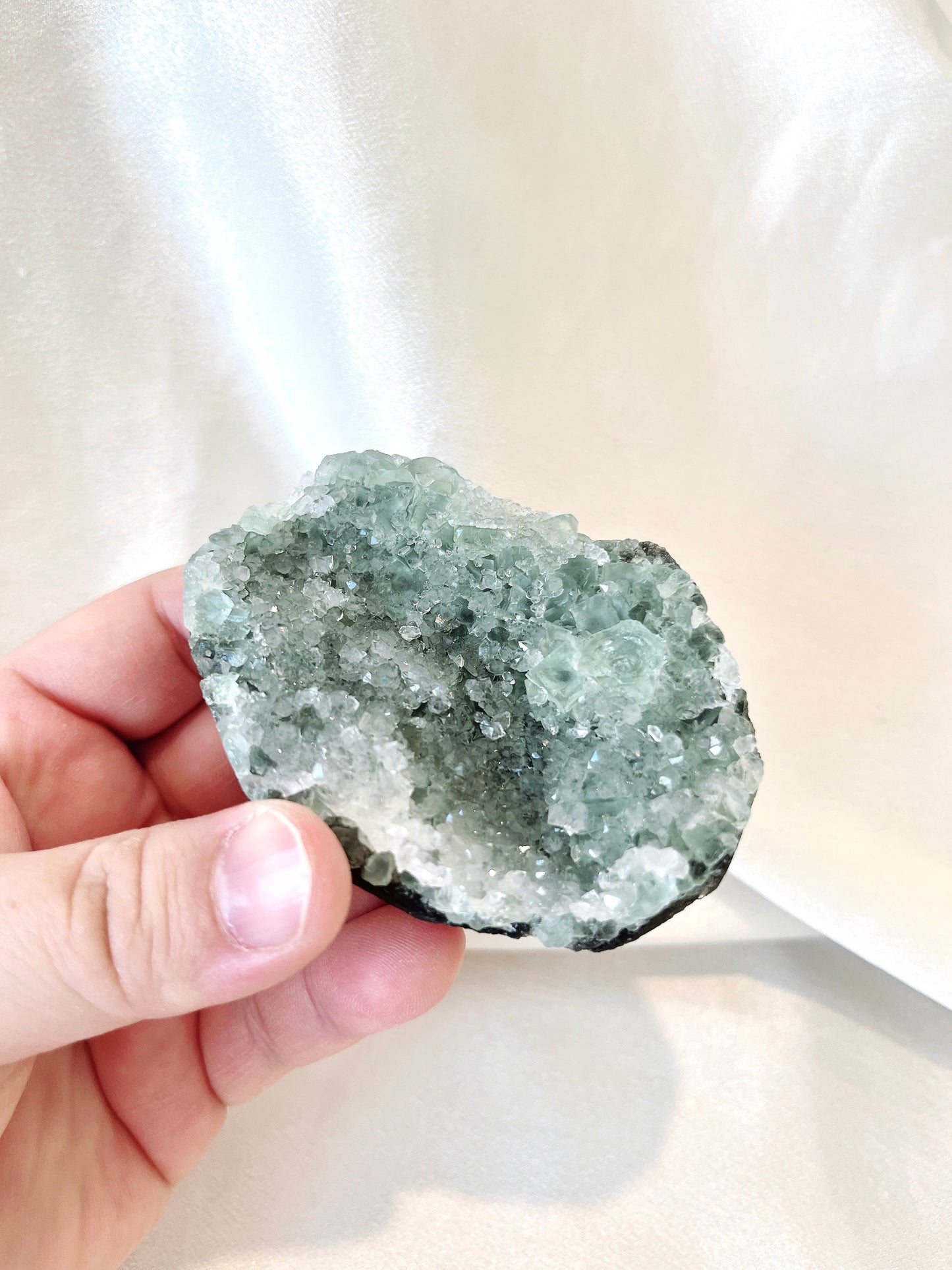 Flashy Green Fluorite Cubic Cluster 01