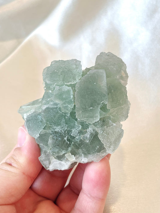 Blue/Green Cubic Fluorite Cluster 01