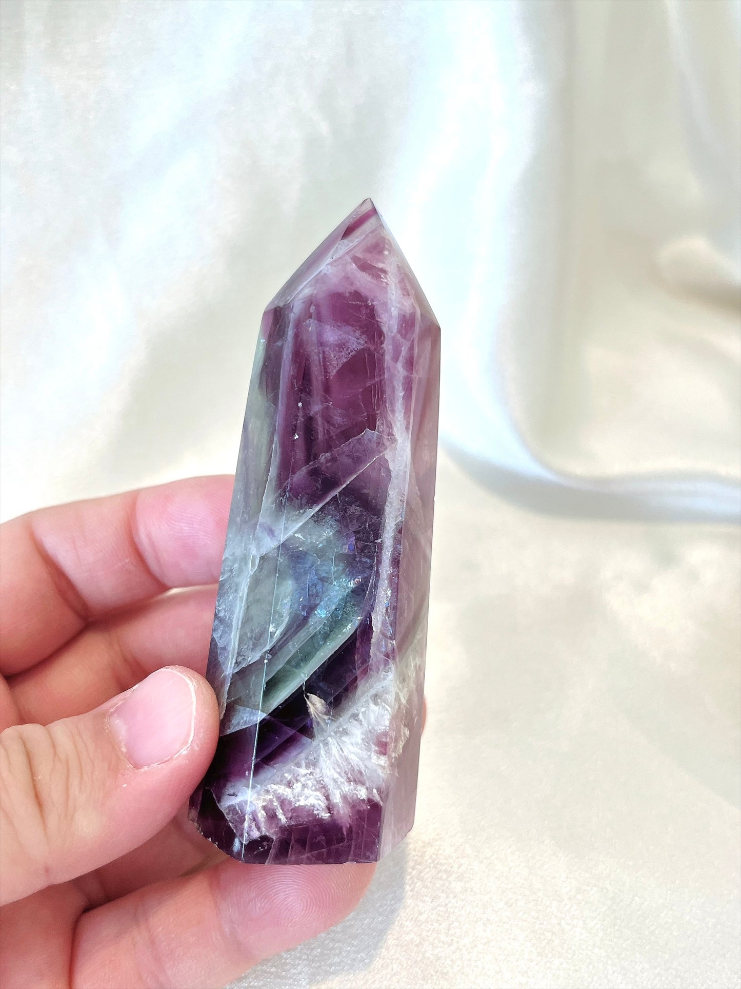 Rare Feather Fluorite Point 03
