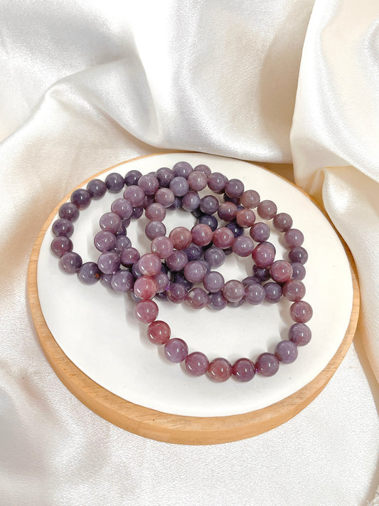 Purple Rose Quartz Bead Bracelet