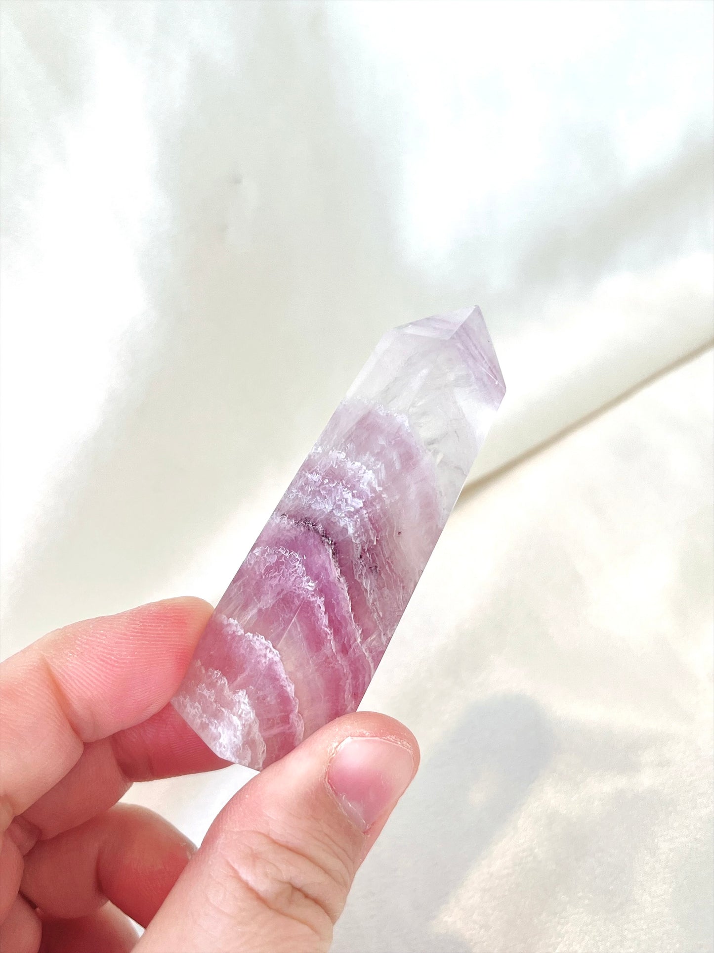 High Quality Banded Fluorite point 02