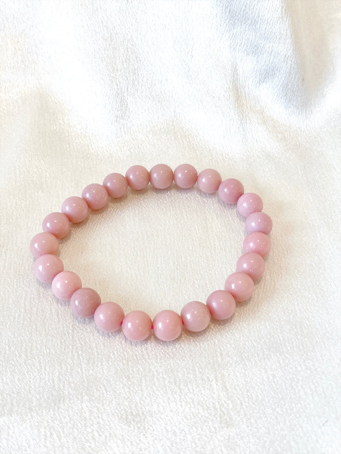 Pink Opal Bead Bracelet 02
