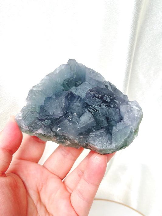 Blue/Green Cubic Fluorite Cluster 02