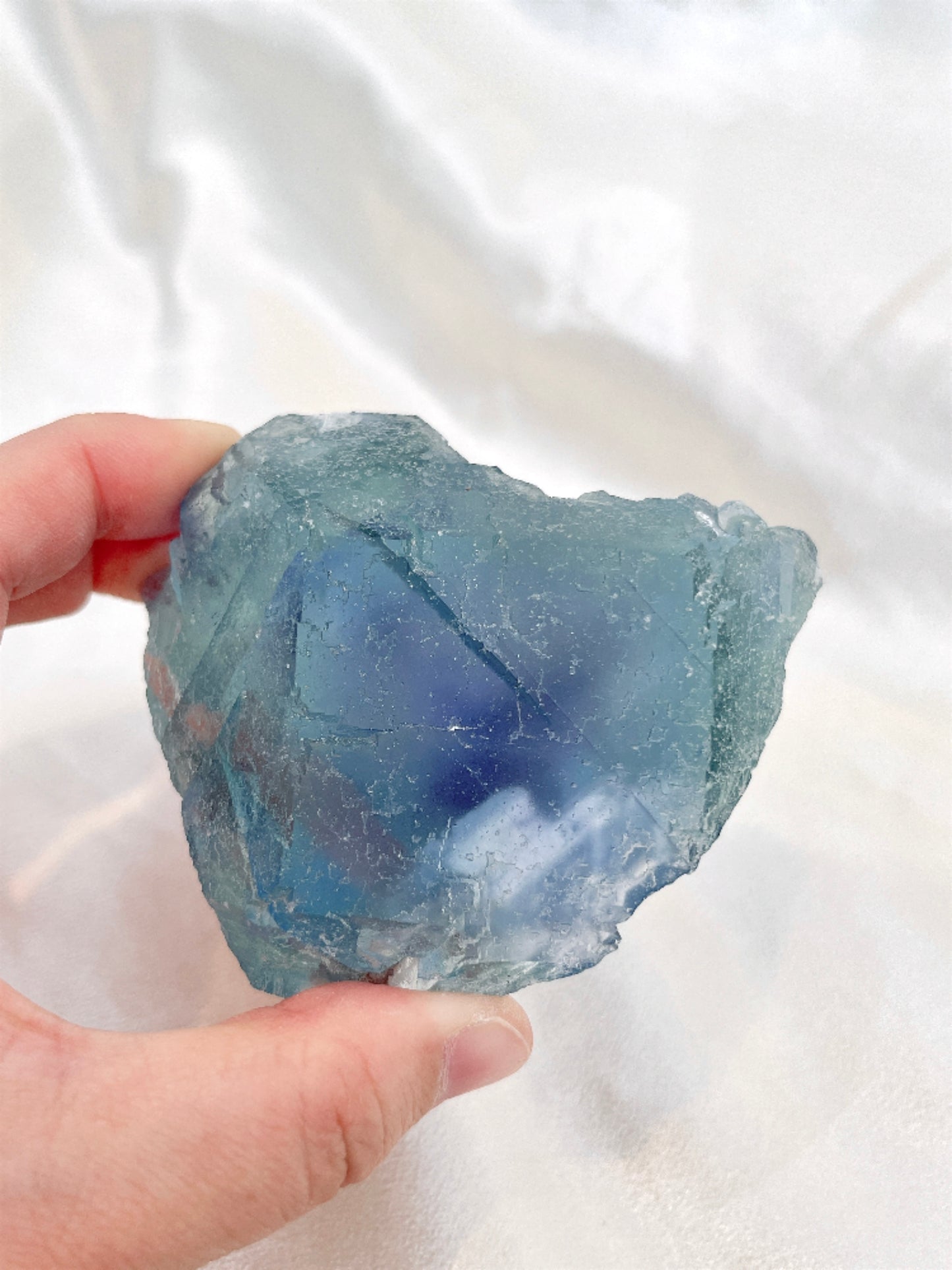 High Quality Aqua Phantom Cubic Fluorite Specimen 05