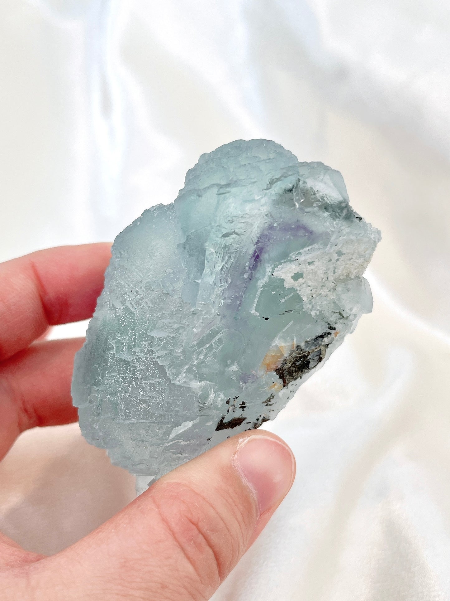 High Quality Aqua Phantom Cubic Fluorite Specimen 01
