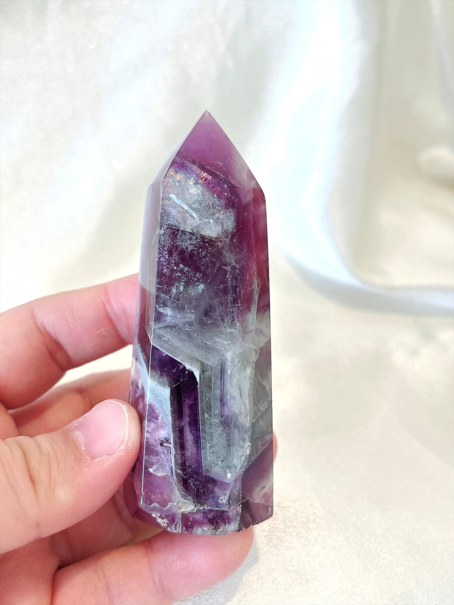 Rare Feather Fluorite Point 03