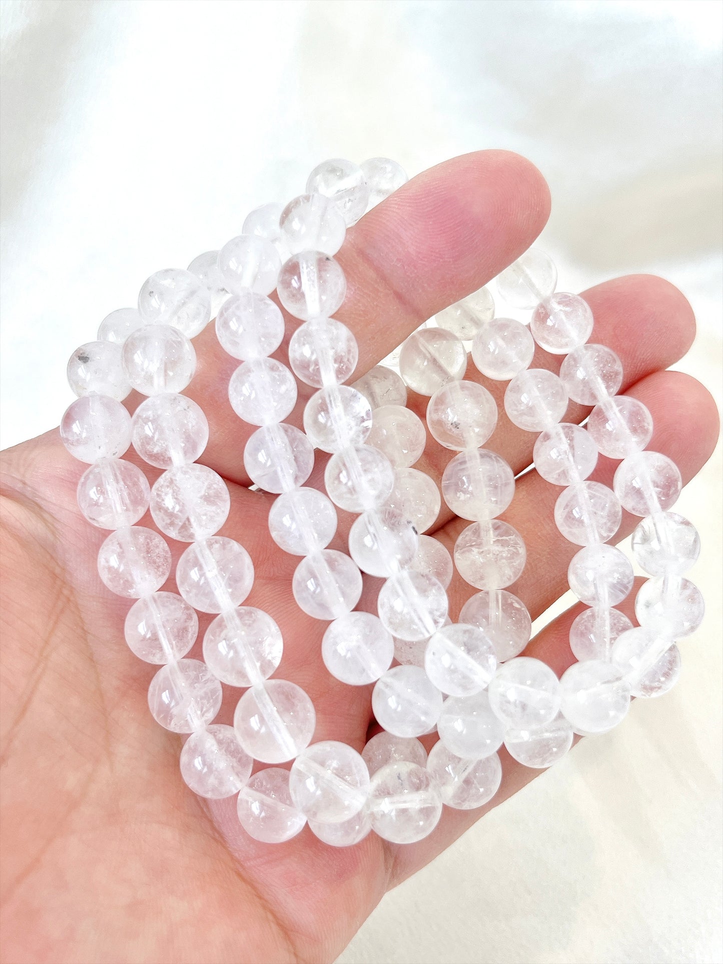 Rare Blue Needle Quartz Bead Bracelet