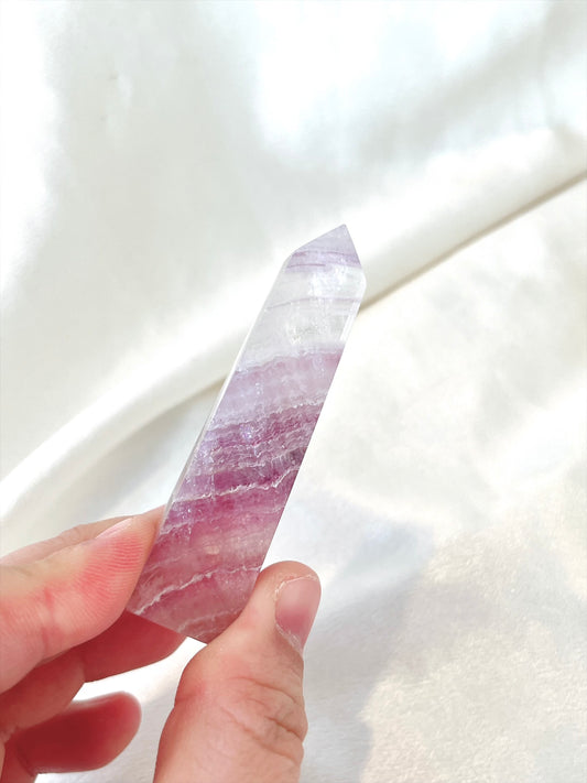 High Quality Banded Fluorite point 02