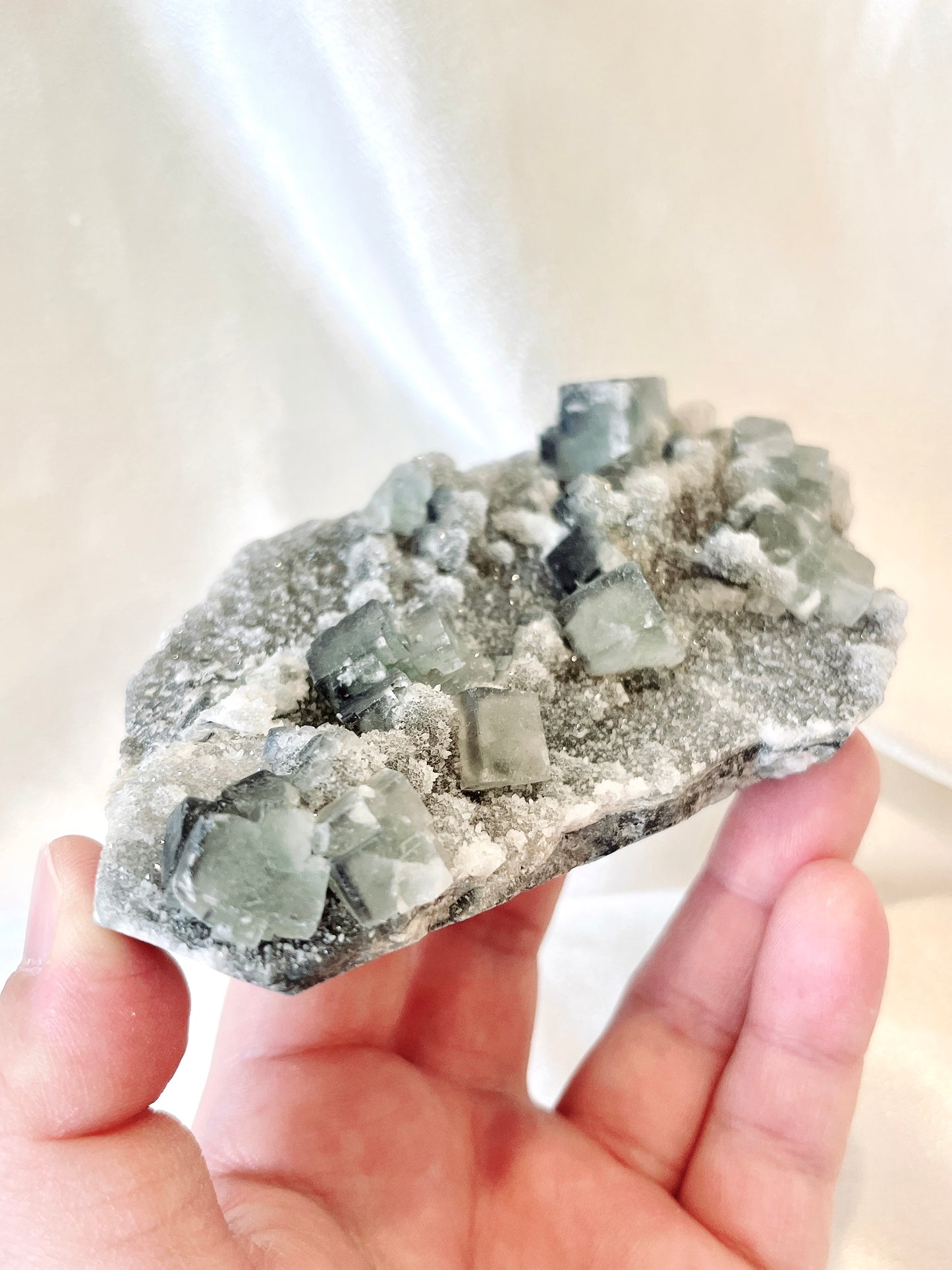 Flashy Green Fluorite Cubic Cluster 04