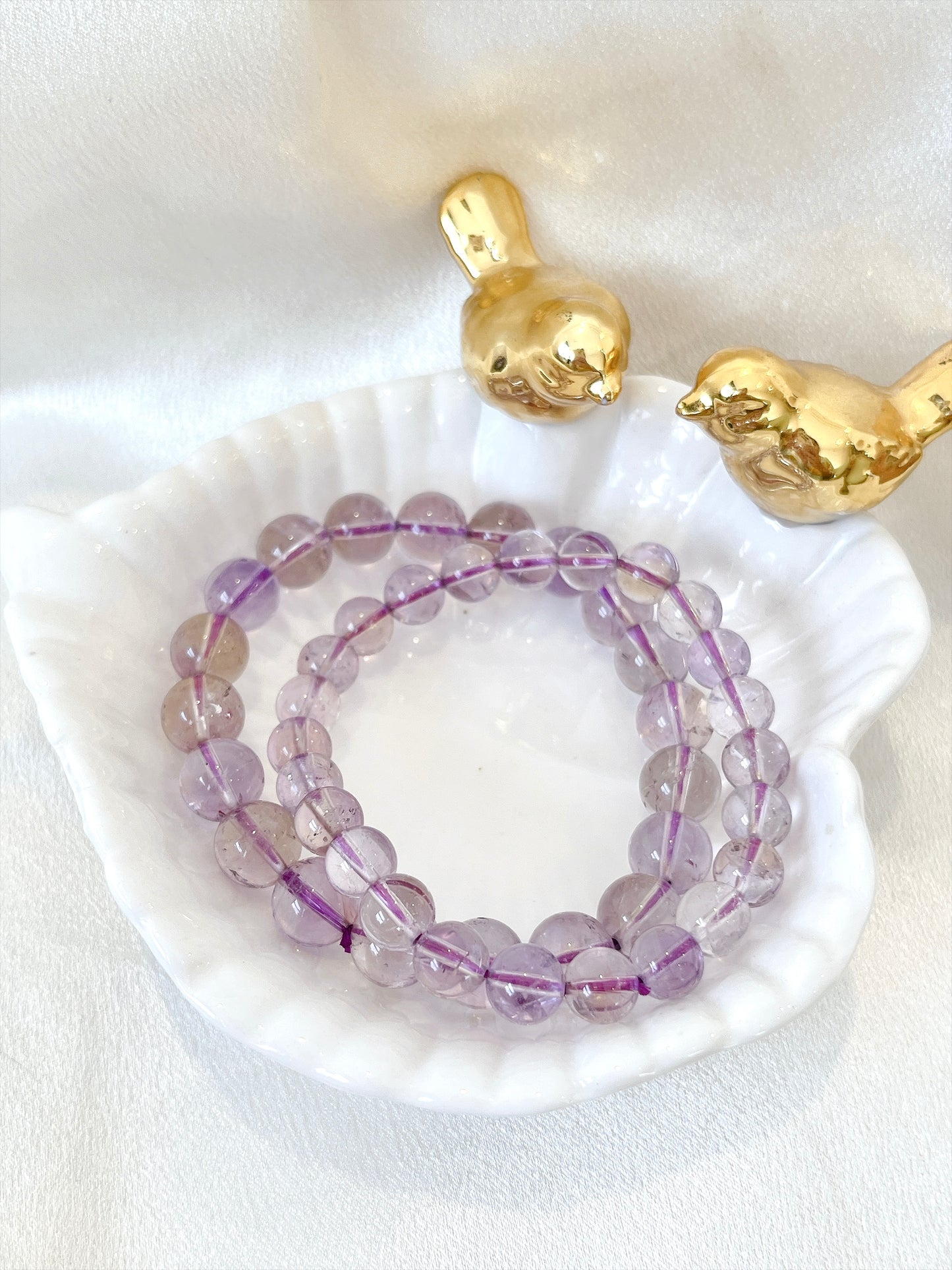 High Quality Amethyst & Smoky Quartz Bead Bracelet