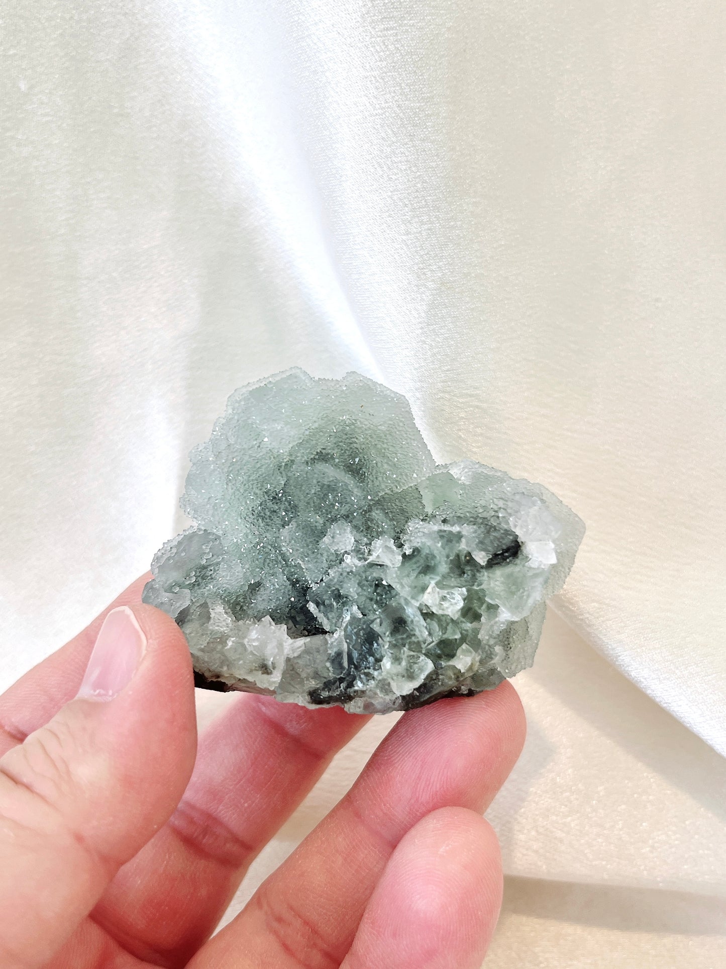 Flashy Green Fluorite Cubic Cluster 02