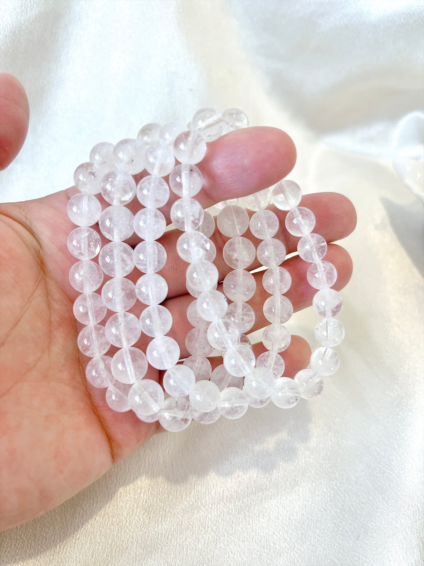 Rare Blue Needle Quartz Bead Bracelet