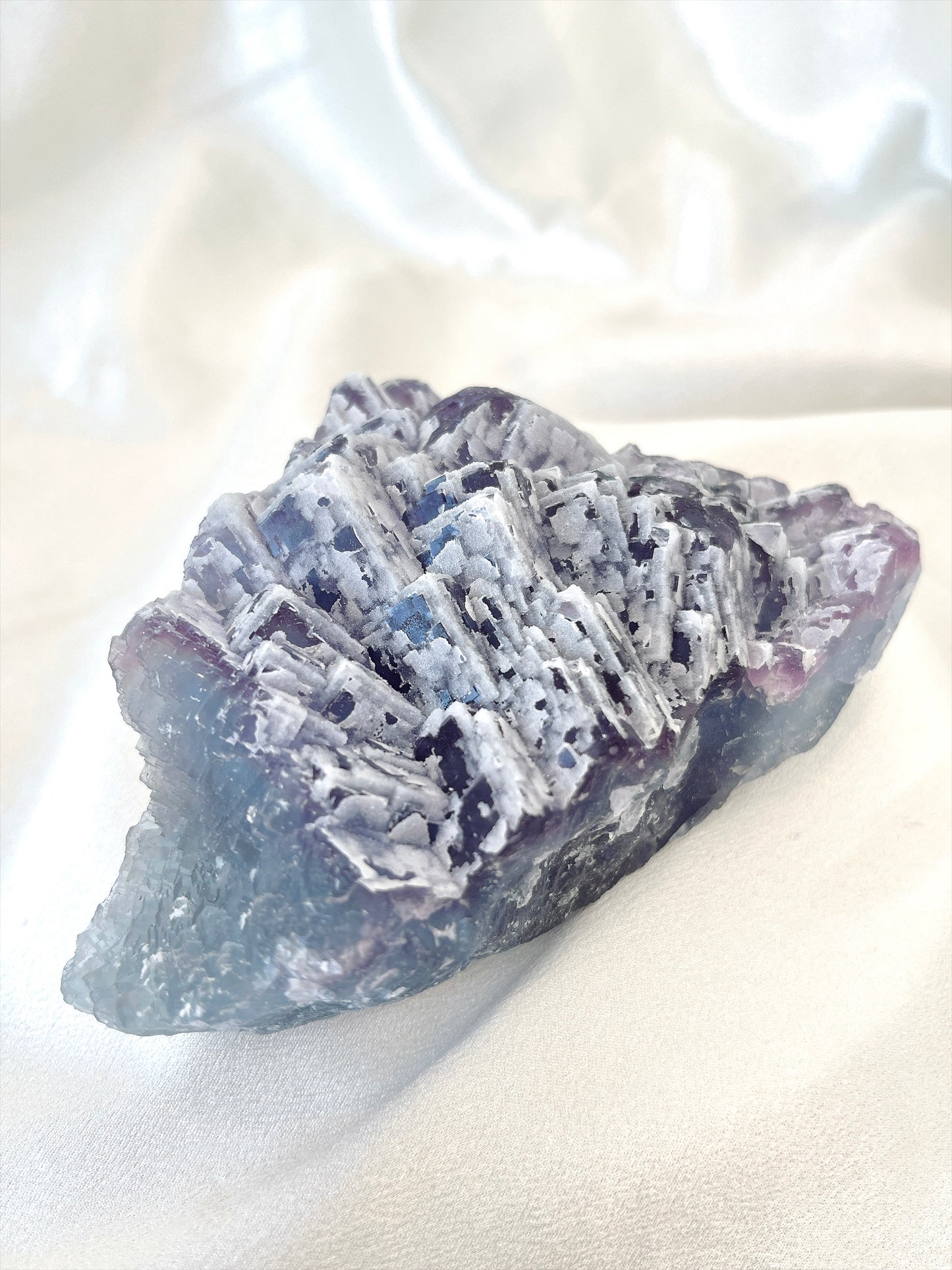 Purple & Aqua Fluorite Cubic Cluster 04