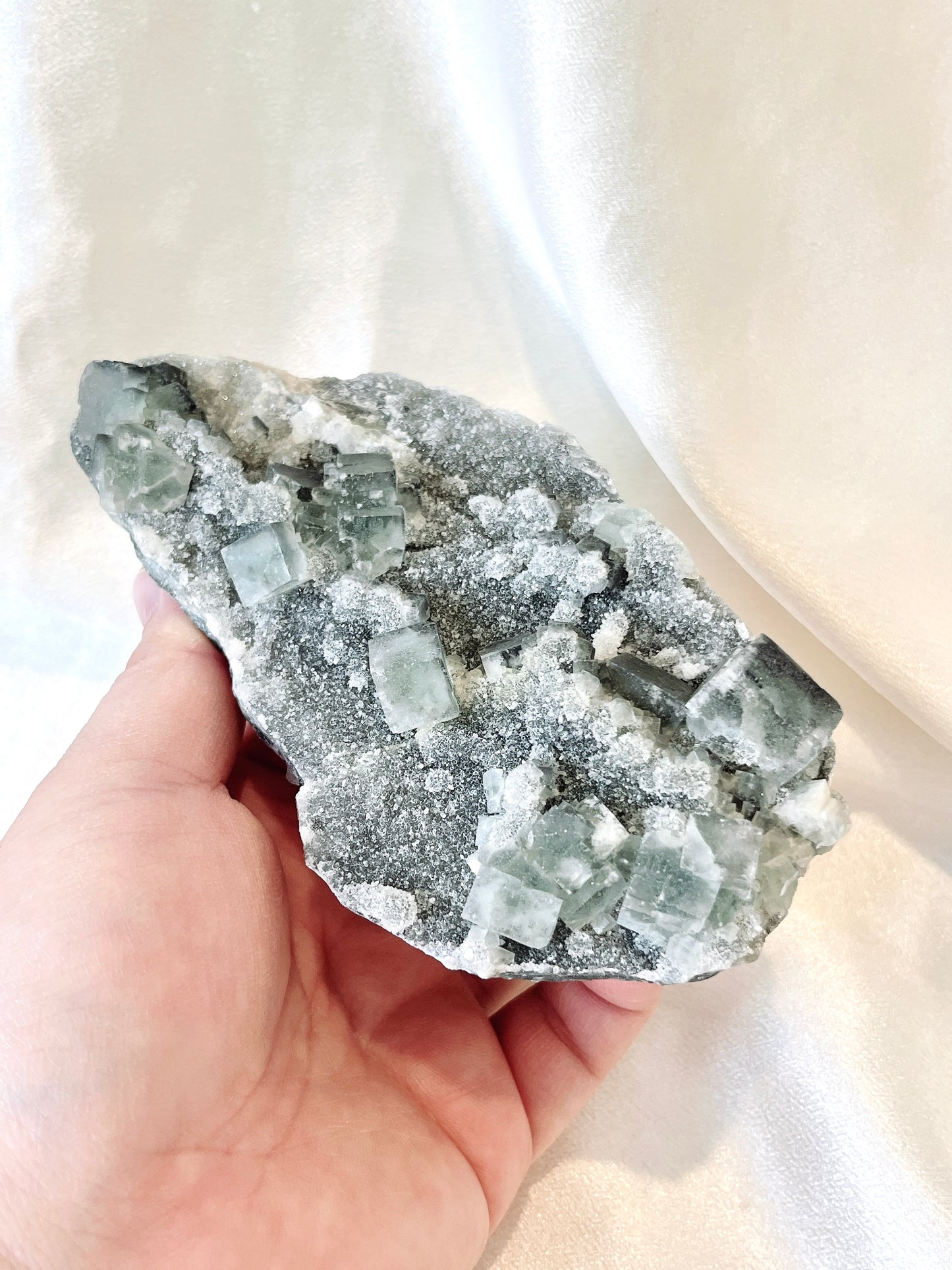 Flashy Green Fluorite Cubic Cluster 04