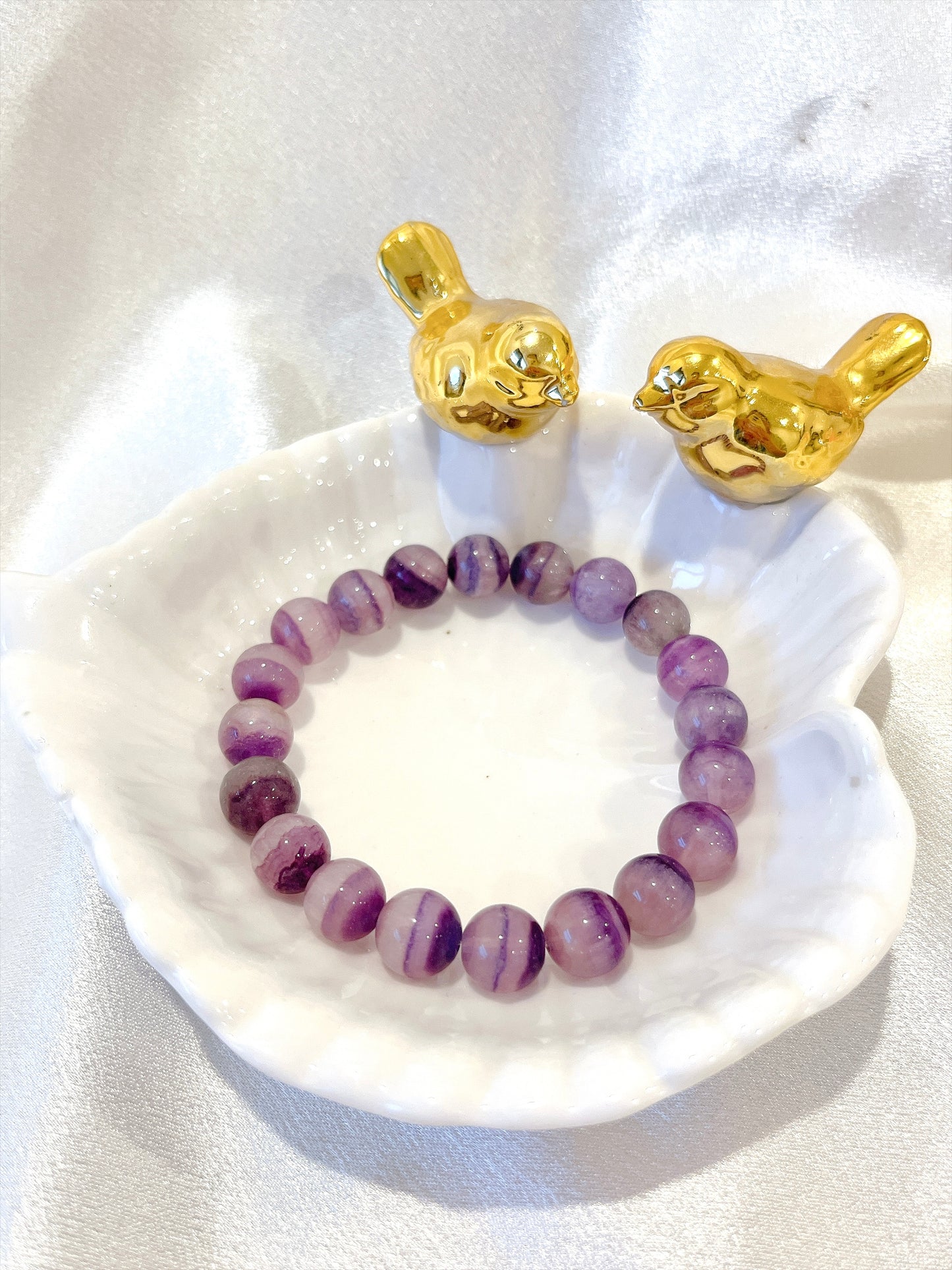 Purple Fluorite Bead Bracelet