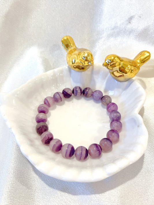 Purple Fluorite Bead Bracelet