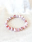 Peach/Apricot Agate Bead Bracelet 01