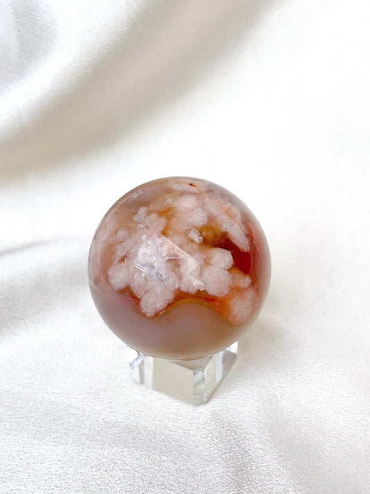 Pink Flower Agate Sphere