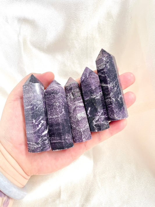 Dark Purple Lepidolite Point