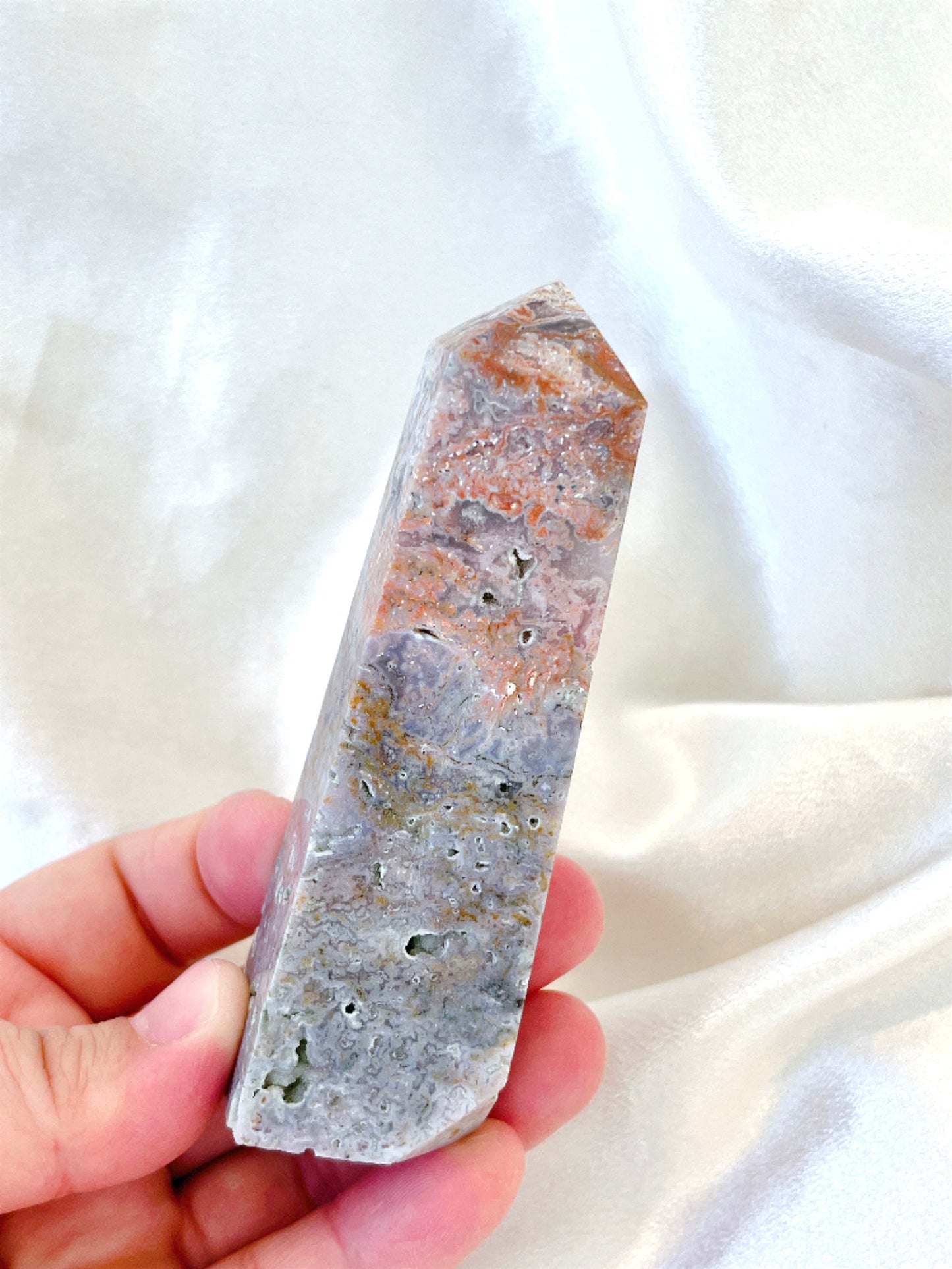 Rare Purple/Colourful Moss Agate Point  2