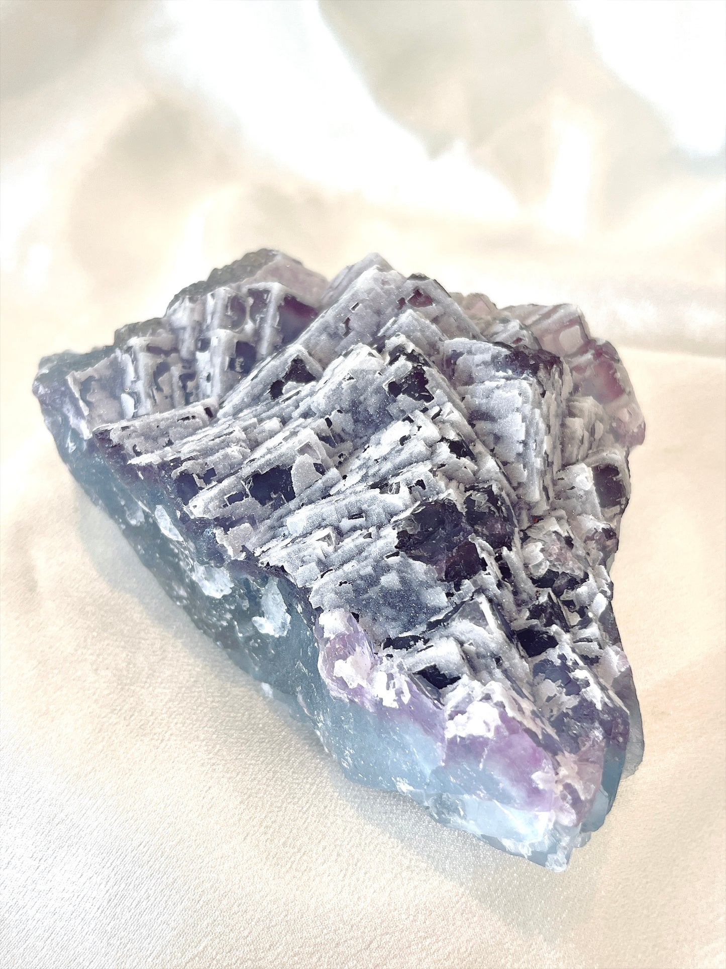 Purple & Aqua Fluorite Cubic Cluster 04