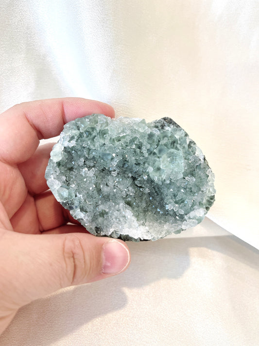 Flashy Green Fluorite Cubic Cluster 01