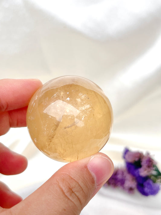 Honey Calcite Sphere 02