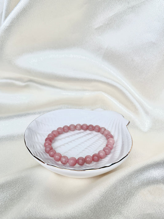 Pink Opal Bead Bracelet