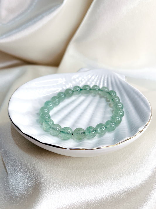 Green Strawberry Quartz Bead Bracelet