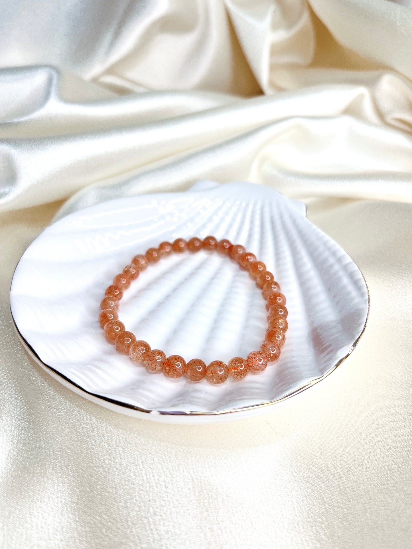 Sunstone Bead Bracelet