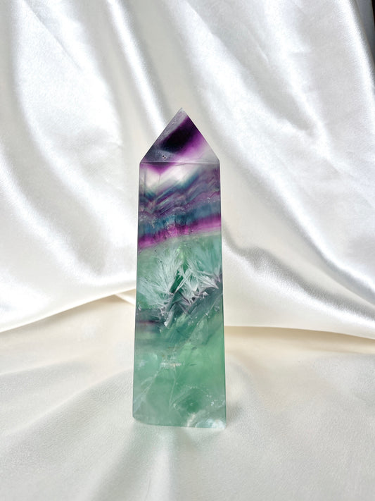 High Quality & Rare Feather Fluorite Tower 01