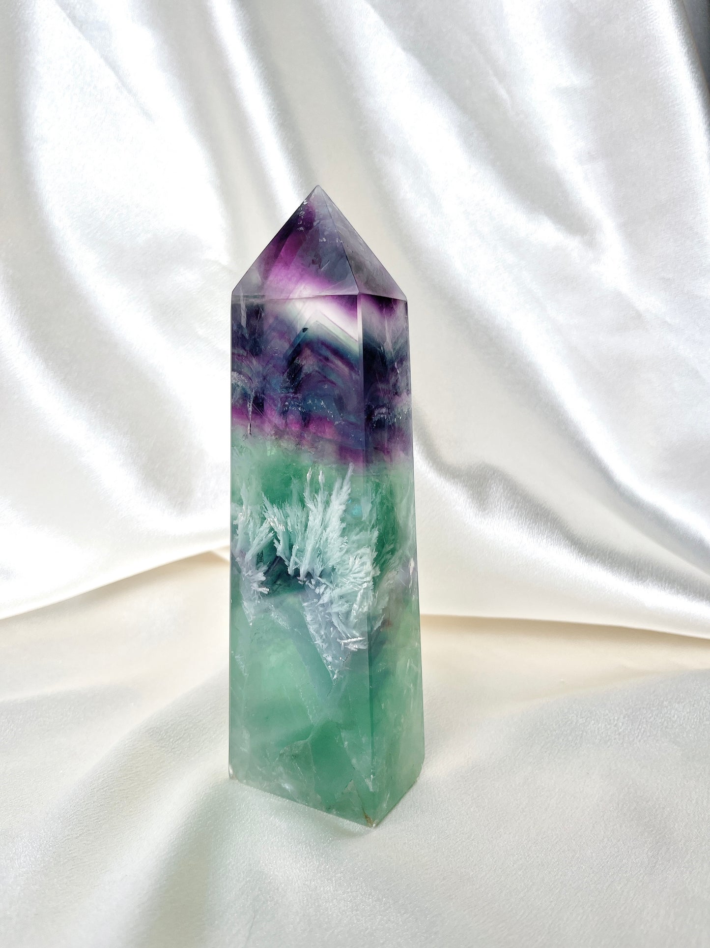 High Quality & Rare Feather Fluorite Tower 01